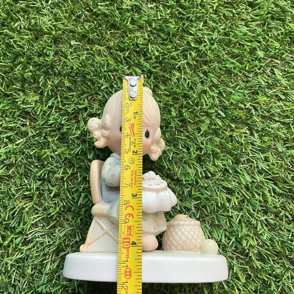 Vintage Precious Moments Mother Figurine Bell Plate Enesco 1978 3 Piece Lot